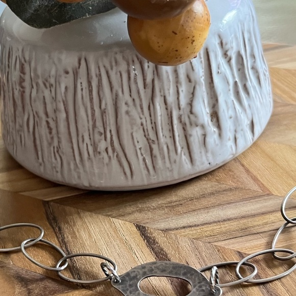 Oxidized Brushed Oval Links Sterling Silver Necklace - Picture 4 of 4